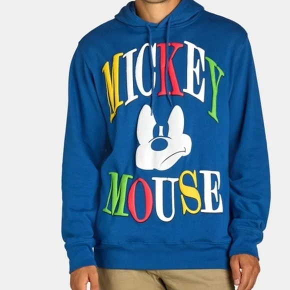Disney Other - Disney Blue Mickey Mouse Men's Hoodie 2XL Nwt